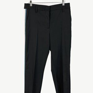 Dorothee Schumacher Black Wool Cropped Tuxedo-Stripe Trousers